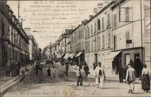 Ak Choisy le Roi Val de Marne, La Rue du Pont
