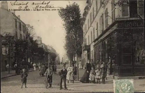 Ak Choisy le Roi Val de Marne, Rue de Vitry, Passanten