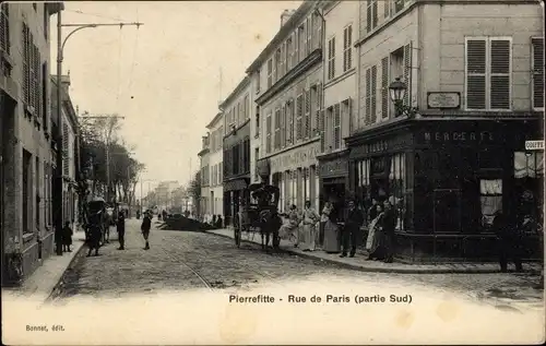 Ak Pierrefitte Seine Saint Denis, Rue de Paris, Geschäft