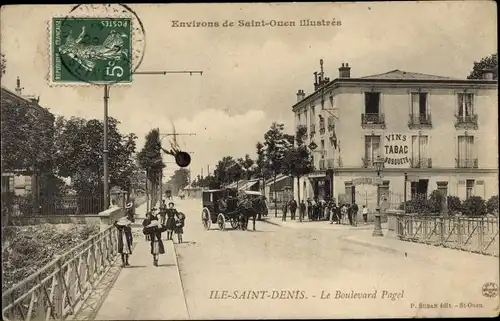 Ak Ile Saint Denis Seine Saint Denis, Le Boulevard Pagel, Kutsche