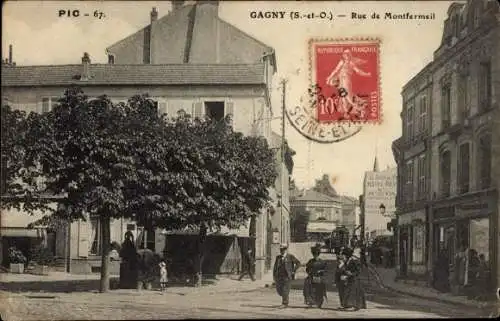 Ak Gagny Seine Saint Denis, Rue de Montfermeil