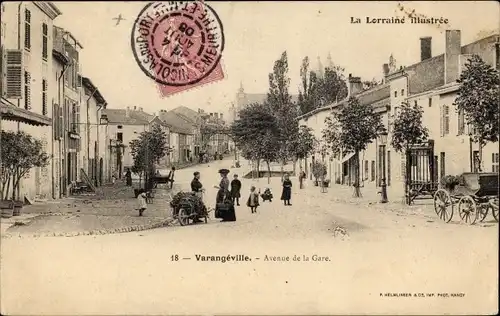 Ak Varangeville Meurthe et Moselle, Avenue de la Gare