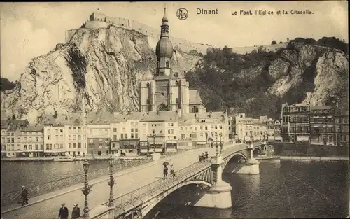 Ak Dinant Wallonien Namur, Le Pont, L'Eglise et la Citadelle, Fluss