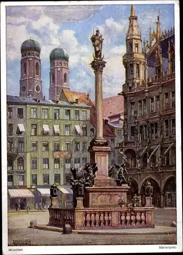 Künstler Ak Wagner, Richard, München, Marienplatz