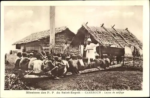 Ak Kamerun, Missions des P. P. du Saint Esprit, Lecon de solfege