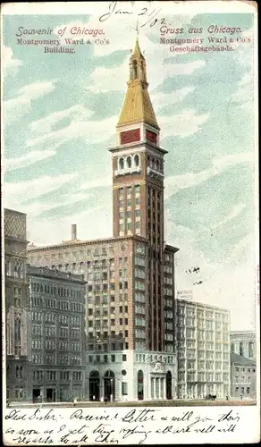 Ak Chicago Illinois USA, Montgomery Ward & Co's Building