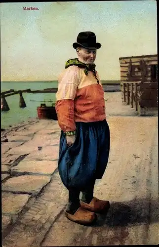 Ak Marken Nordholland, Mann in Tracht, Photochromie