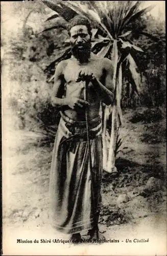 Ak Mission du Shire Afrique des Peres Montfortains, Un Civilise