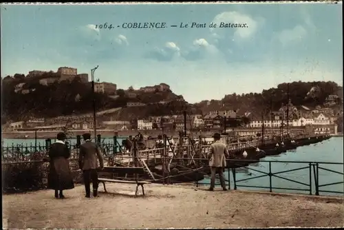 Ak Koblenz am Rhein, Le Pont de Bateaux, Schiffbrücke