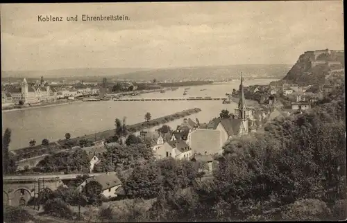 Ak Koblenz am Rhein, Ehrenbreitstein, Ortsansicht