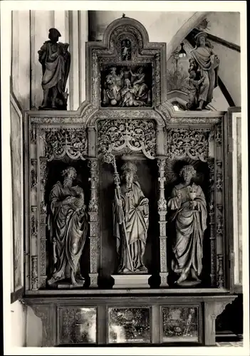 Ak Kalkar am Niederrhein, Nicolaikirche, Johannesaltar, 1543, Mittelfigur von Anfang 16. Jahrhundert