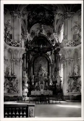 Ak Birnau Uhldingen Mühlhofen am Bodensee, Wallfahrtskirche, erbaut 1746-1750 Peter Thumb, Altar