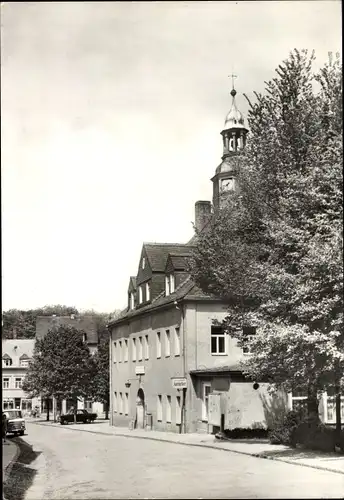 Ak Schlettau im Erzgebirge, Straßenpartie, Kirchturm