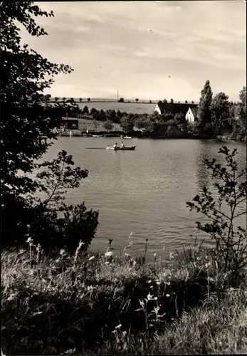 Ak Münchenbernsdorf in Thüringen, Stadtbad, Boot