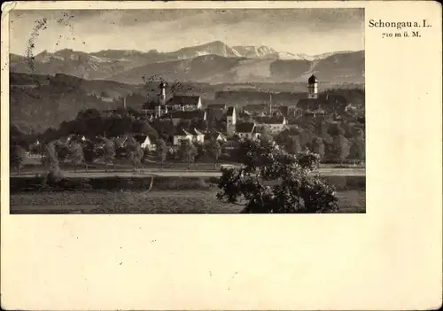 Ak Schongau in Oberbayern, Panorama mit Kirchtürmen