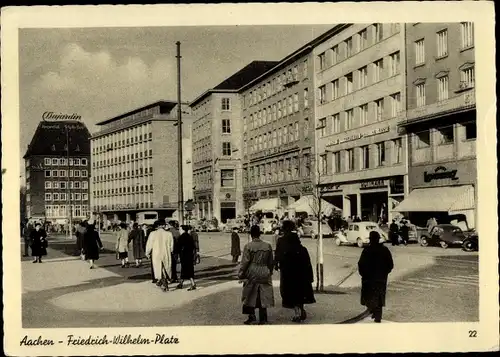 Ak Aachen in Nordrhein Westfalen, Friedrich Wilhelm Platz, Straßenszene