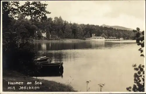 Foto Ak Hamr na Jezeře Hammer am See Region Reichenberg, Hammersee, Jeschken