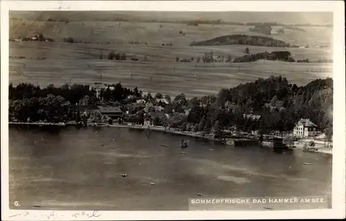 Foto Ak Hamr na Jezeře Hammer am See Region Reichenberg, Hammersee, Fliegeraufnahme