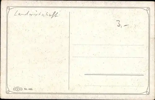 Künstler Ak Henseler, E., In der Scheune, Bauern