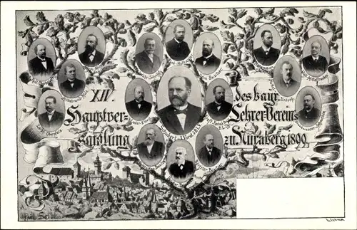 Ak Nürnberg in Mittelfranken Bayern, XIV. Hauptversammlung des bay. Lehrervereins 1899