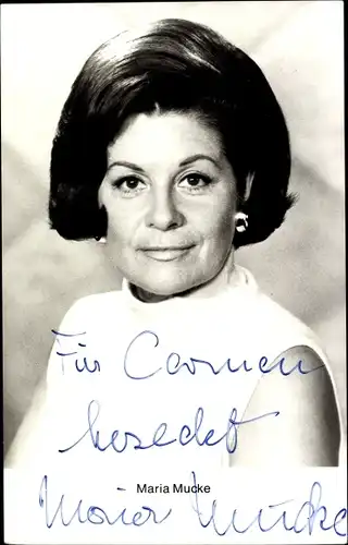 Ak Schauspielerin Maria Mucke, Portrait, Autogramm