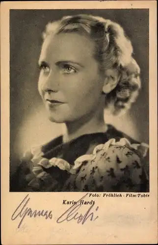 Ak Schauspielerin Karin Hardt, Portrait, Autogramm