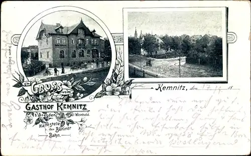 Ak Dresden Cotta Kemnitz, Gasthof, Kreuzung