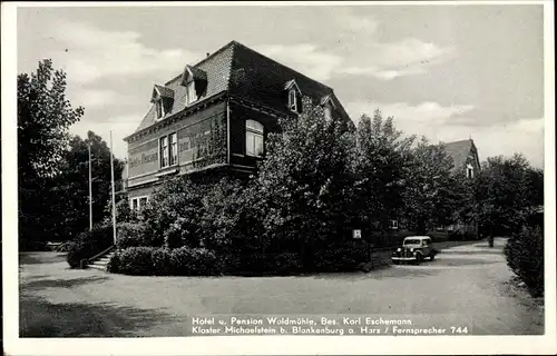 Ak Kloster Michaelstein bei Blankenburg am Harz, Hotel Waldmühle