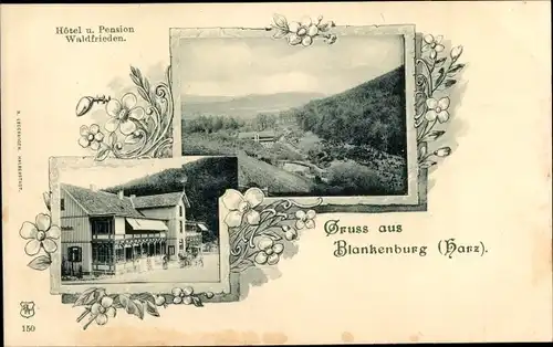 Ak Blankenburg am Harz, Hotel und Pension Waldfrieden