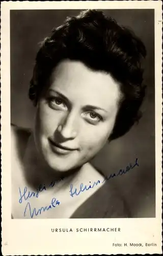 Ak Schauspielerin Ursula Schirrmacher, Portrait, Autogramm