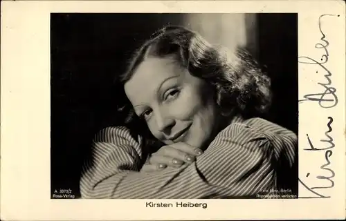 Ak Schauspielerin Kirsten Heiberg, Portrait, Autogramm