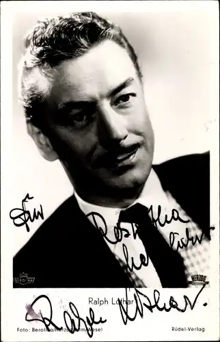 Ak Schauspieler Ralph Lothar, Portrait, Autogramm