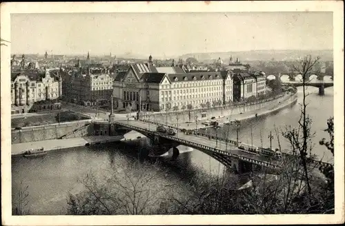 Ak Praha Prag Tschechien, Brücke und Stadt