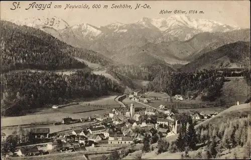 Ak Sankt Aegyd am Neuwalde Niederösterreich, Panorama, Hoher Göller