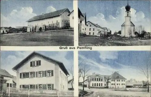 Ak Pemfling Oberpfalz, Kirche, Ortsansichten