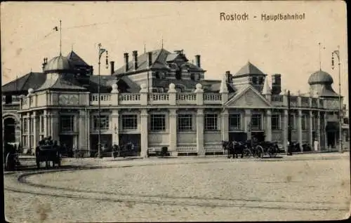 Ak Rostock in Mecklenburg Vorpommern, Hauptbahnhof