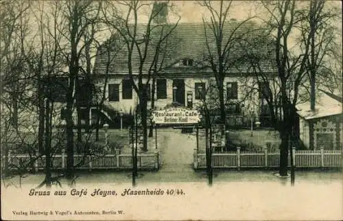 Ak Berlin Kreuzberg Hasenheide, Restaurant und Cafe Heyne, Hasenheide 40