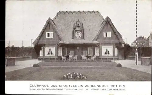 Ak Berlin Zehlendorf, Clubhaus des Sportverein Zehlendorf 199 eV, Lloyd G. Wells Str. 55