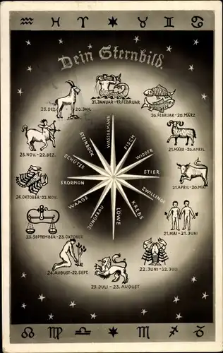 Ak Dein Sternbild, Zwölf Sternzeichen, Widder, Fische, Krebs, Löwe, Jungfrau, Zwillinge