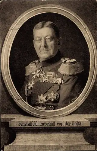 Passepartout Ak Generalfeldmarschall Colmar von der Goltz, Portrait