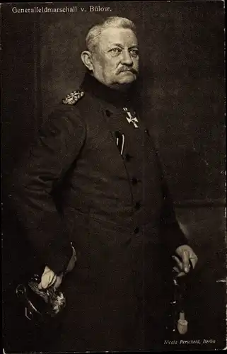 Ak Generaloberst Karl von Bülow, Portrait in Uniform, I. WK, Wohlfahrtskarte