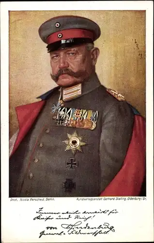 Ak Generalfeldmarschall Paul von Hindenburg, Portrait