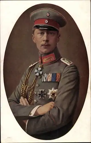 Ak Kronprinz Wilhelm, Portrait in Uniform, Eisernes Kreuz