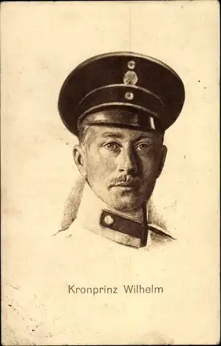 Ak Kronprinz Wilhelm von Preußen, Portrait in Uniform, Schirmmütze