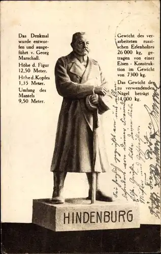 Ak Generalfeldmarschall Paul von Hindenburg, Der Eiserne Hindenburg von Berlin, Statue