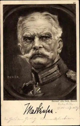 Künstler Ak Bauer, Karl, Generalfeldmarschall August von Mackensen, Portrait