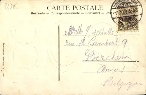 Präge Ak Luxemburg, Jahreszahl 1908, Stadtansichten, Pont Adolphe, Tourelle espagnole