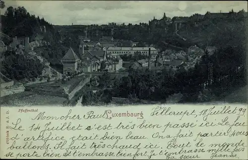 Ak Vianden Luxemburg, Pfaffenthal, Blick auf den Ort