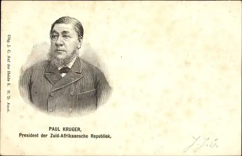 Ak Präsident der Republik Südafrika Paul Kruger, Portrait