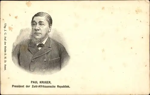 Ak Präsident der Republik Südafrika Paul Kruger, Portrait